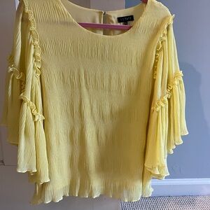 1. State Women's Yellow Ruffle Sleeve Top